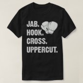 Jab Hook Cross Uppercut Grappige vechtsport Kickbo T-shirt (Design voorkant)