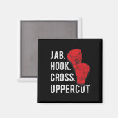 Jab, Hook, Cross, Uppercut - Kickboksen en Boksen Magneet (Voorkant / Achterkant)