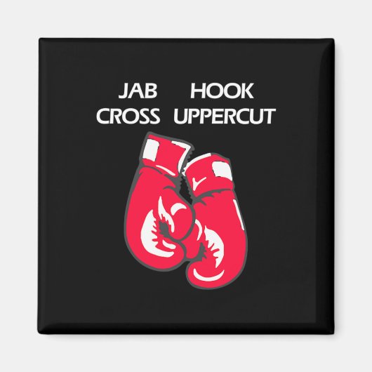 Jab Hook Cross Uppercut Vechtkunsten Boksen Magneet (Voorkant)