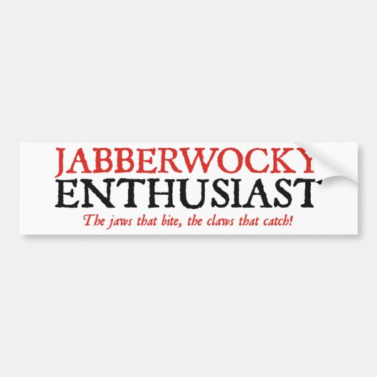 Jabberwocky Enthusiast Bumpersticker (Voorkant)