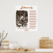 Jabberwocky (Lewis Carroll through zien Glass) Poster (Keuken)