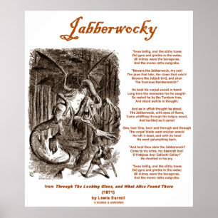 Jabberwocky (Lewis Carroll through zien Glass) Poster