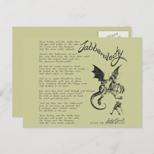 Jabberwocky Poem Briefkaart (Voorkant / Achterkant)