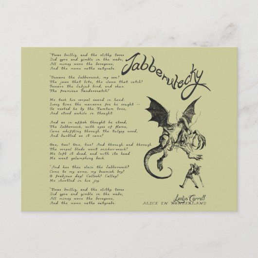 Jabberwocky Poem Briefkaart (Voorkant)