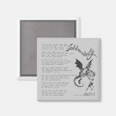 Jabberwocky Poem Magneet (Voorkant / Achterkant)