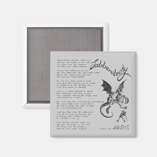 Jabberwocky Poem Magneet (Voorkant / Achterkant)