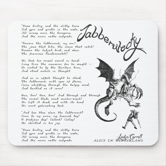 Jabberwocky Poem Muismat (Voorkant)