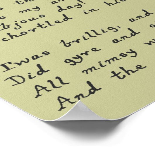 Jabberwocky Poem Poster (Hoek)