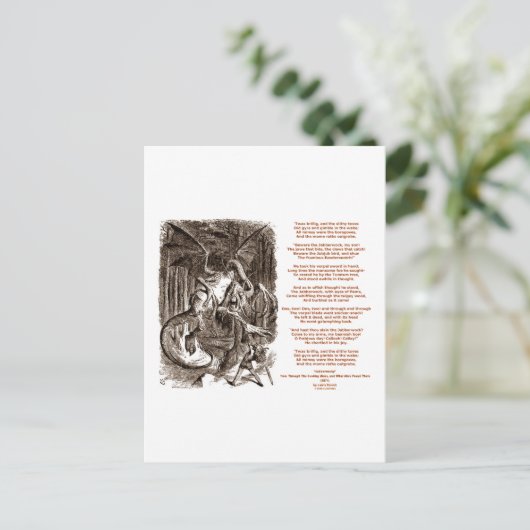 Jabberwocky Poem van Lewis Carroll Briefkaart (Staand voorkant)