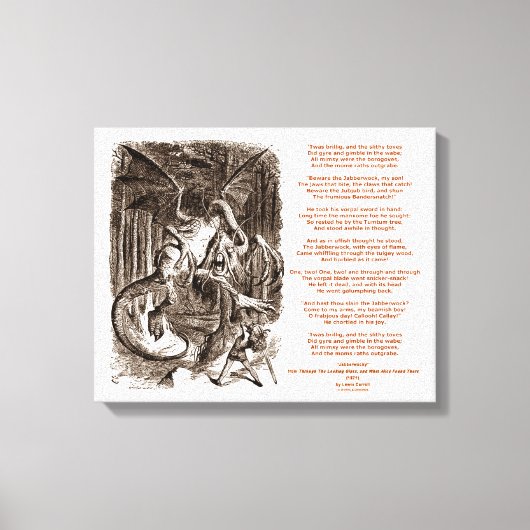 Jabberwocky Poem van Lewis Carroll Canvas Afdruk (Voorkant)