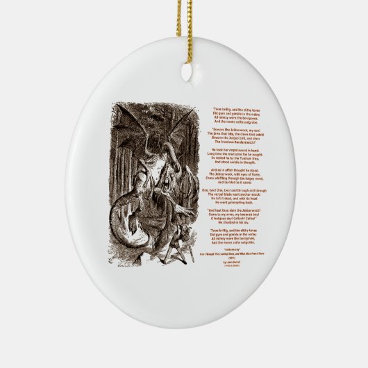Jabberwocky Poem van Lewis Carroll Keramisch Ornament (Rechts)