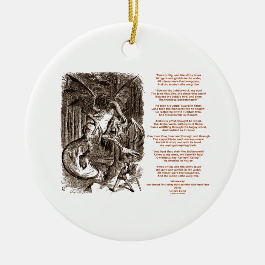 Jabberwocky Poem van Lewis Carroll Keramisch Ornament (Voorkant)