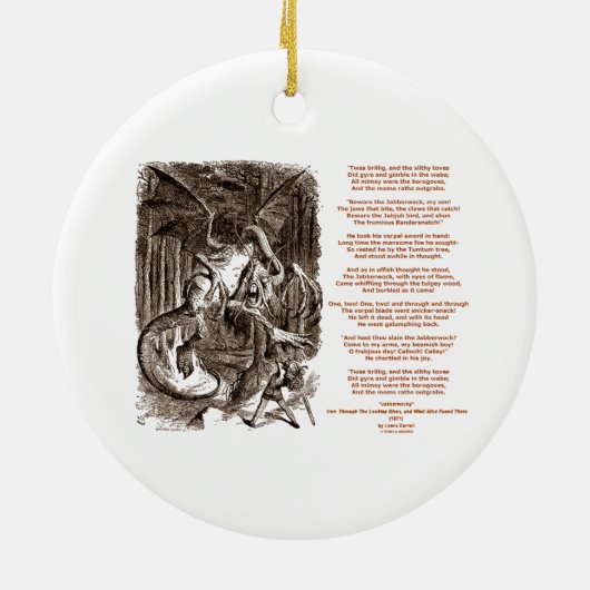 Jabberwocky Poem van Lewis Carroll Keramisch Ornament (Achterkant)