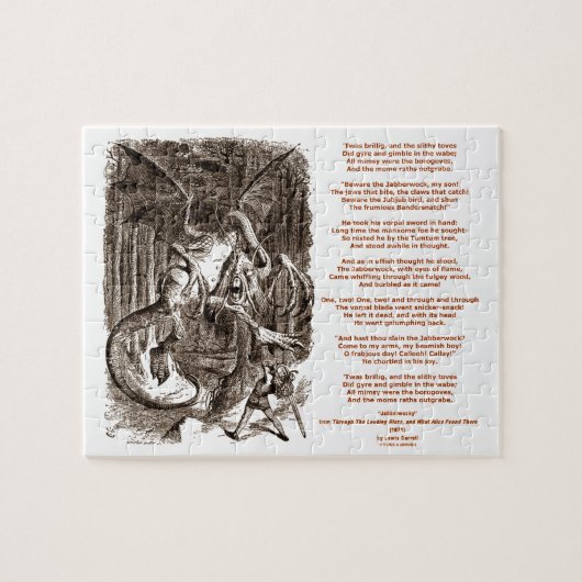 Jabberwocky Poem van Lewis Carroll Legpuzzel (Horizontaal)