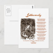 Jabberwocky Poem van Lewis Carroll (Zwarte Adder) Briefkaart (Voorkant / Achterkant)