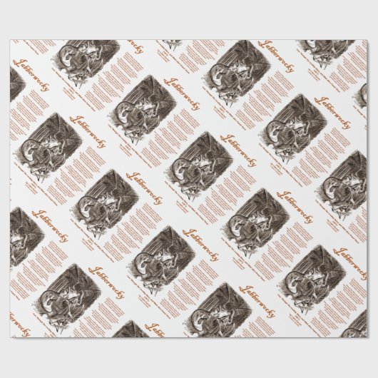 Jabberwocky Poem van Lewis Carroll (Zwarte Adder) Cadeaupapier (Vlak)