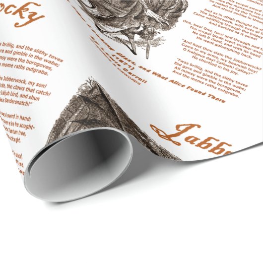 Jabberwocky Poem van Lewis Carroll (Zwarte Adder) Cadeaupapier (Rol Hoek)