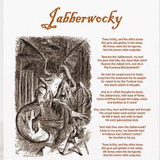 Jabberwocky Poem van Lewis Carroll (Zwarte Adder) Kaart