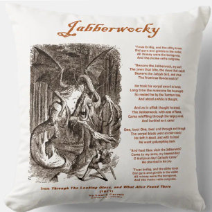 Jabberwocky Poem van Lewis Carroll (Zwarte Adder) Kussen