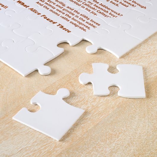 Jabberwocky Poem van Lewis Carroll (Zwarte Adder) Legpuzzel (Zijkant)