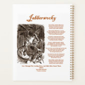 Jabberwocky Poem van Lewis Carroll (Zwarte Adder) Planner (Achterkant)