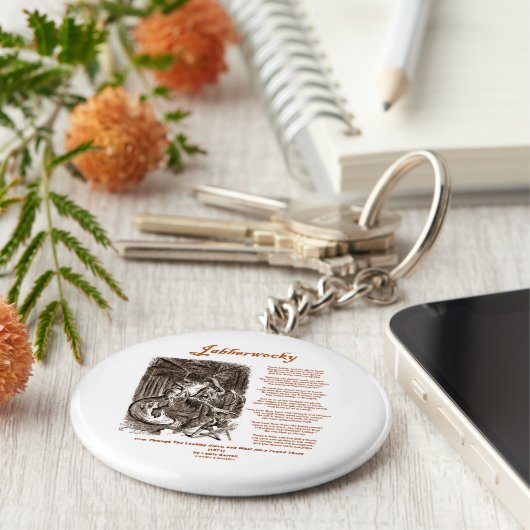 Jabberwocky Poem van Lewis Carroll (Zwarte Adder) Sleutelhanger (Zijkant)