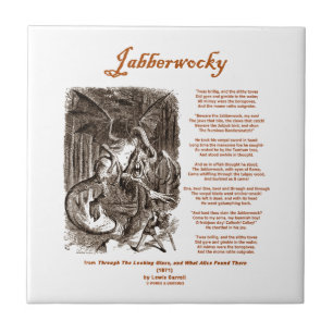Jabberwocky Poem van Lewis Carroll (Zwarte Adder) Tegeltje