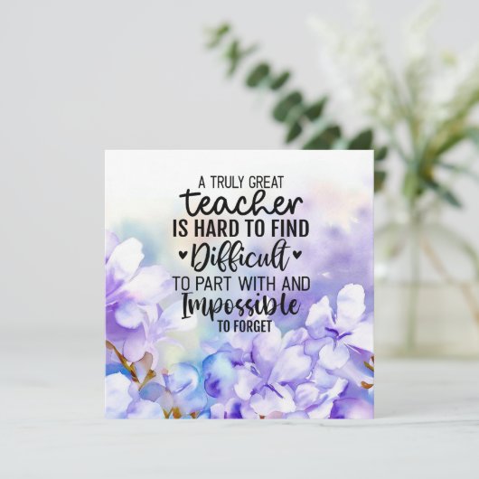 Jacaranda bloemen voor leraar bedankkaart (Staand voorkant)