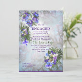 Jacaranda Bloesems & Lelie Boeket Feest Kaart (Staand voorkant)