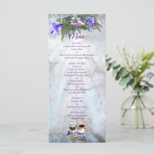 Jacaranda Bloesems & Lelie Boeket Menu (Staand voorkant)