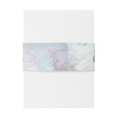 Jacaranda-bloesems & lelieboeket uitnodigingen wikkel (Achterkant Voorbeeld)
