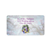 Jacaranda Blooms en Lily Bouquet Etiket (Voorkant)