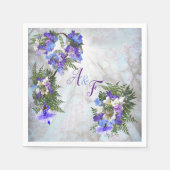 Jacaranda Blooms en Lily Bouquet Napkins Servet (Voorkant)
