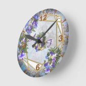 Jacaranda Blooms en Lily Bouquet Ronde Klok (Hoek)