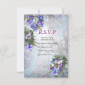 Jacaranda Blooms en Lily Bouquet RSVP Kaartje (Voorkant)