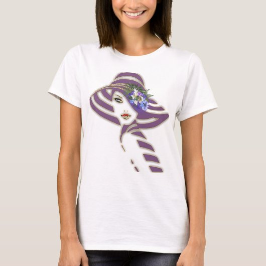 Jacaranda Blooms en Lily Bouquet T-shirt (Voorkant)