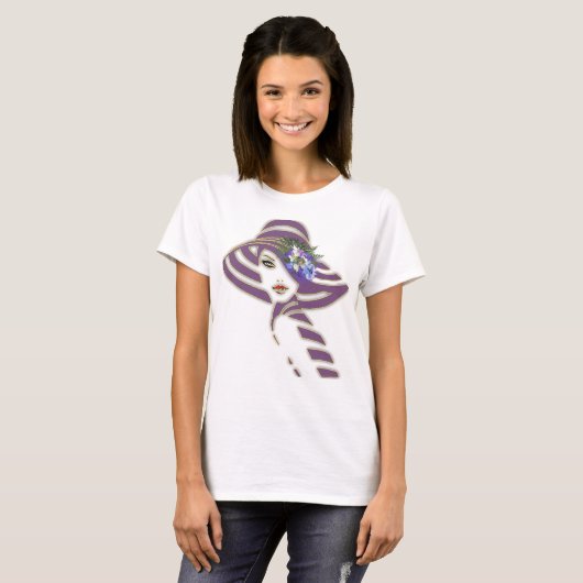 Jacaranda Blooms en Lily Bouquet T-shirt (Voorkant volledig)