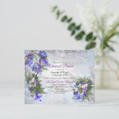 Jacaranda Blooms en Lily Bouquet Theme Kaart (Staand voorkant)