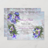 Jacaranda Blooms en Lily Bouquet Theme Kaart (Voorkant / Achterkant)