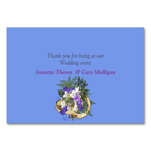 Jacaranda Blooms en Lily Bouquet Theme Kaart (Achterkant)