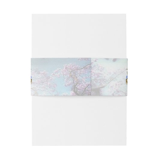 Jacaranda Blooms en Lily Bouquet Uitnodigingen Wikkel (Achterkant Voorbeeld)