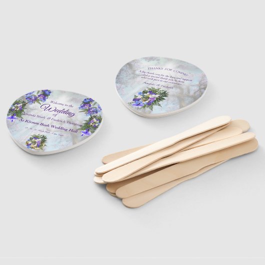 Jacaranda Blooms & Lily boeketfans Handwaaier (Niet-gemonteerd)