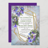 Jacaranda Blooms & Lily Bouquet Bevestiging Kaart (Voorkant / Achterkant)