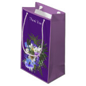 Jacaranda Blooms & Lily Bouquet Gift Bag Klein Cadeauzakje (Achterkant Gekanteld)
