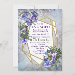 Jacaranda Blooms & Lily Bouquet Party Kaart
