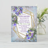 Jacaranda Blooms & Lily Bouquet Party Kaart (Staand voorkant)