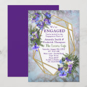 Jacaranda Blooms & Lily Bouquet Party Kaart (Voorkant / Achterkant)