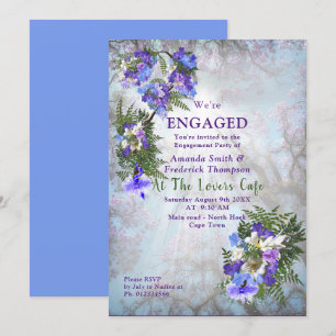 Jacaranda Blooms & Lily Bouquet Party Kaart