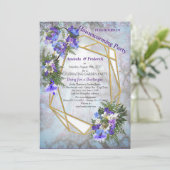 Jacaranda Blooms & Lily Bouquet Party Kaart (Staand voorkant)