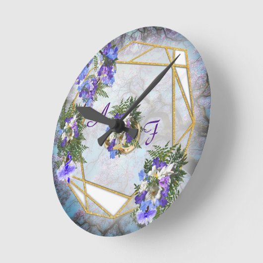 Jacaranda Blooms & Lily Bouquet Ronde Klok (Hoek)